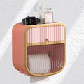 Toilet Papierhouder TP-001 - Wand Dispenser met Lades - Zelfklevende Kunststof in Roze