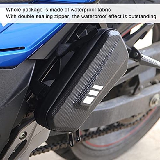 Motorfiets Zadel Tas, 2L Motorfiets Zadel Tas Hard Shell Zij Hangende Tas Motorfiets Zadel Tas Zwart