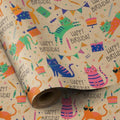 Inpakpapier Rol - Mini Rol - Jarige Kat Ontwerp Geweldig voor Verjaardag, Feest, Babyshower - 43.2cm x 10m