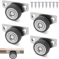 Set van 4 Zijdelings Gemonteerde Zwenkwielen, 3,17cm Kleine Rubberen Zwenkwielen 140lbs Laadvermogen Lage Profiel Mini Zwenkwielen Geen Geluid Zwenkwielen met Schroef voor Thuis Meubels