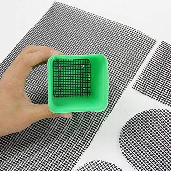 Bloempot Gat Gaas Mat Pad Bloempot Gat Ademend Pakking, Bloempot Mat, Bonsai Onderrooster Plastic Anti-lek Mat voor Tuinplanten Potten (5 * 5cm)