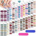 24 Sheets Full Wraps Nagellakstickers - Glitter Diamond Nail Wraps - Zelfklevende Nagelkunststickers - Strips voor Dames Meisjes - Nagelkunstontwerpen - met 2 STUKS Nagelvijl .