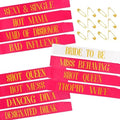 Bruiloft Sjerpen, 12 Pack Bachelorette Sjerpen voor Bachelorette Feest - 11 Felroze Team Bruid Sjerpen met 1 Witte Bruid-to-Be Sjerp - Grappige Hen Do Sjerpen Set voor Bachelorette