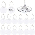 50 Stuks Acryl Wijnhangers - Ronde Witte Etiketten voor Wijnglazen - DIY Ontwerp en Decoratief