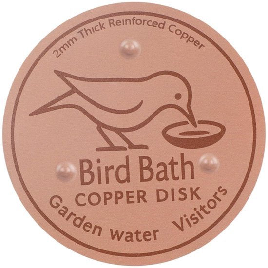 Cooper 10cm Vogelbad - Duurzame Koper Schijf met Driepuntsbevestiging voor Waterzuivering