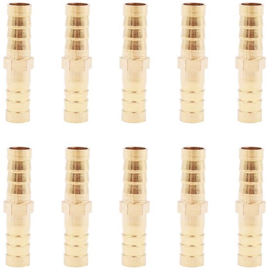 10PCS Messing Slangfittingen 8mm Gas Fittings Rechte Tuinslang Connector voor Lucht Water Olie Gas Brandstofslang Aansluitingen