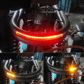 LED achterlicht met knipperlicht, achterbank lus staartbalk frame voor Cafe Racer stijl Flat Pipe Tube (230mm) - Helder, Duurzaam, Universeel
