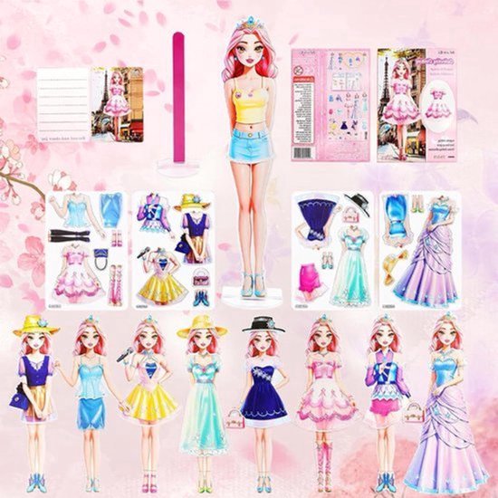 Magnetische aankleedpoppen papieren poppen voor meisjes van 4-10 jaar in prinsessenstijl - Kerst- en verjaardagscadeau voor dochter