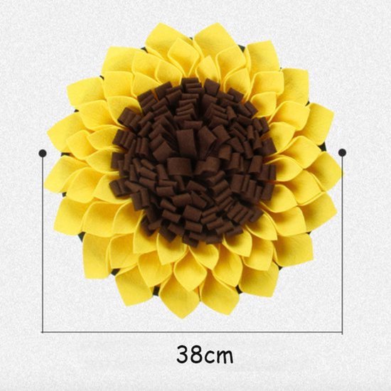 Snuffelmat voor hond en kat - Zonnebloem - Trainingsmat - Anti schrok - 38 centimeter