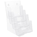 Acryl Literatuur Houder - Display Standaard - Wandmontage- Desktop - Brochure Dispenser - Brochures Flyers Menu's Pamfletten - Geschikt voor Multi-Laags - Helder Plastic - 4 x A5 Zakken