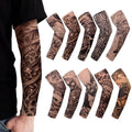 Verpakking van 10 Tattoo Mouwen Nep Zonnebrandarmkousen Tattoo Mouwen Tattoo Arm Sokken voor Mannen Vrouwen Nylon Tijdelijke Tattoo Tattoo Kous Arm voor Carnaval Feest