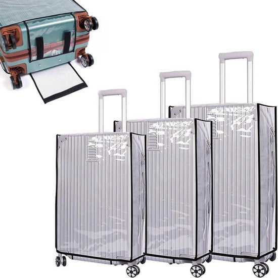 Transparante PVC hoesjes-set voor koffers van 20/24/28 inch - Waterdicht en stof- en krasbestendig