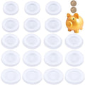 25 stuks 5 maten spaarpot stop witte ronde spaarpot stop bodem stop vervangende PVC plastic geld besparende doos afsluit stop deksel voor gaten munt 37mm 38mm 42mm 43mm 50mm OD