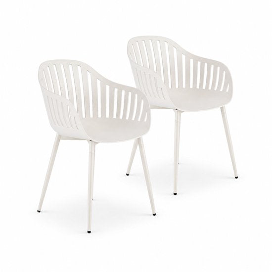 DS4U® - Harry tuinstoel - Set van 2 - Ivoor - Kunststof - Kuipstoel
