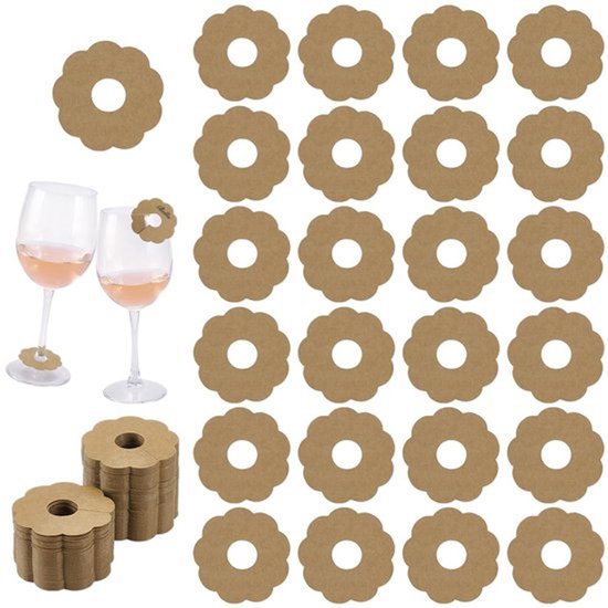 200 stuks wijnglas naamlabels 50 mm bloemvormige wijnglasmarker lege wijnglashanger cocktail champagne-etiket feestgast identificatienummer