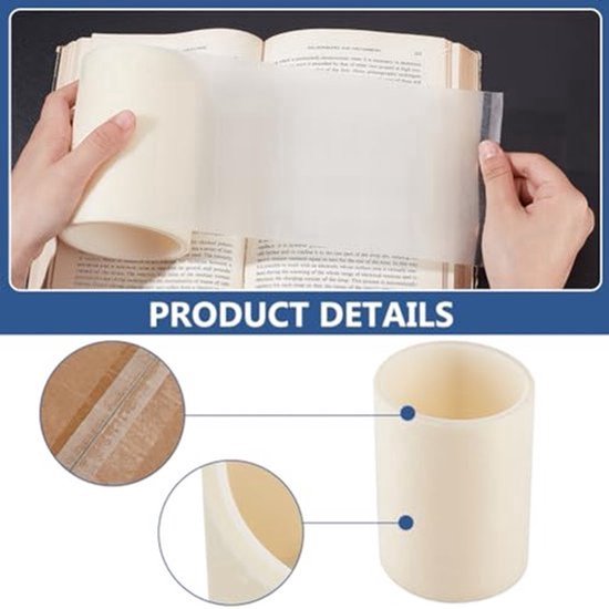 Boekreparatietape 18m - Transparant - 12 cm Breed - Voor Boekbindingen