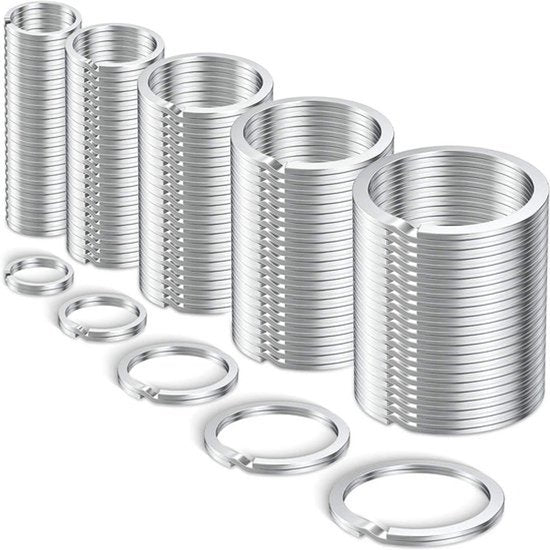 Sleutelringen Assortiment 15mm 20mm 25mm 30mm 35mm - 100 stuks, Sleutelhangers van Roestvrij Staal - Kantoor, Huis, Auto Organisatie
