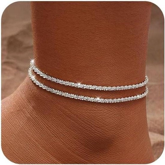 Enkelbandje dames - zilver 925 - verstelbaar - waterdicht - hypoallergeen - zomerfestivals - dagelijks gebruik - trendy accessoire