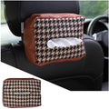 Zakdoekhouder voor in de auto, zakdoekhouder, auto, handdoek, zonneklep, houder voor zakdoeken, auto, hoofdsteun, zakdoekdoos, om op te hangen auto's (bruin patroon)