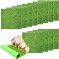Mini-kunstgras - 12 stuks - 15 x 15 cm - Grastapijt voor miniatuurtuin - Kunstminiatuur mos decoratie