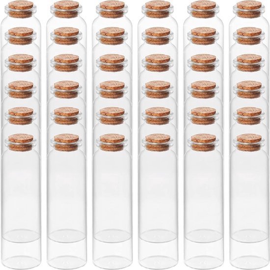 - Glazen geschenk potten sets - 36 stuks - Kurken doppen - 50ml - Mini rond - Luchtdichte opslag flessen - Huwelijksgeschenken - Feest - Keuken kruiden - Jam opbergers.