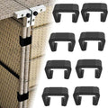 Verpakking van 8 - Clips voor rotan tuinmeubelen - Kunststof meubelclips - Clips voor rotan banken - Tuinmeubelen - Banken - Bankconnectoren voor terras en meubels - Zwart