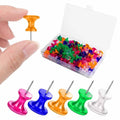 100 Stuks Gigantische Push Pins, 1 Inch Duim Tacks Stalen Puntkaart Plastic Hoofd Push Pins Jumbo Markering Pins Voor Kurk Boards Kaart Kalender Foto Thuiskantoor Ambachtelijke Projecten Multi Kleuren