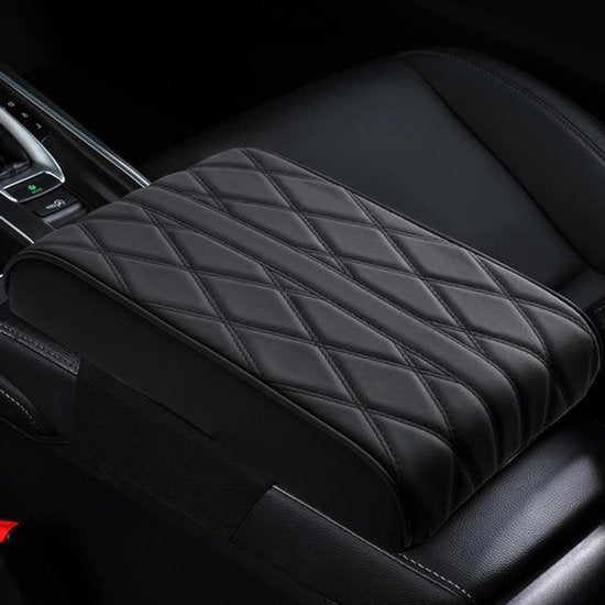 Lederen auto-armleuningpad met traagschuim voor SUV/vrachtwagen - Zwart
