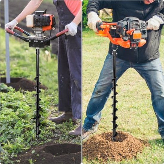 ® Grondboor, ⌀ 60 mm Grondboor met Adapter, 80 cm Grondboor, voor Het Boren Gaten, Planten Bomen