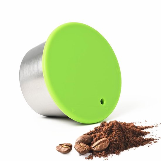 RVS Herbruikbare Capsules Navulbare Crema Koffiecapsules Geschikt voor Dolce Gusto Koffiemaker (Groen)