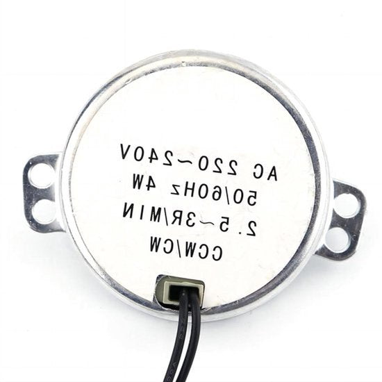 Roterende AC Motor 220-240 V Synchrone Motor 4 W CW/CCW 2.5-3 RPM