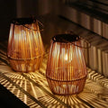 Geweven zonne-energie Lampen - Set van 2 - Hand geweven - Buiten - Waterdicht - Solar - Tuin - LED - Hanglamp - Boom Lamp