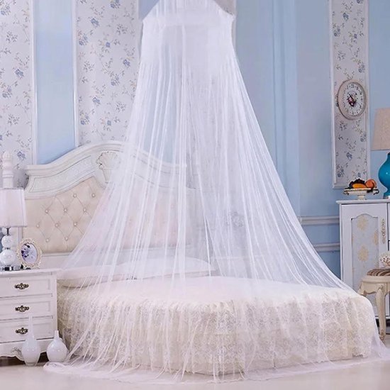 Witte Klamboe voor Dubbel Bed Zonder Deur - Muggennet voor Binnen en Buiten - Camping en Middag Thee Perfecte bescherming tegen muggen.