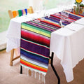 Green Glow - Mexicaanse zijden sjaal tafelkleed 14 X 84 inch voor feestelijke bruiloft decoratie en picknicktafel buiten