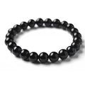 Zwarte Toermalijn Armband - Natuurlijke Zwarte Obsidiaan - 8 mm Kralen