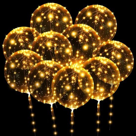LED ballonnen, 10 stuks, 24-inch, gekleurde lampjes, bruiloftsdecoraties, herbruikbaar, Valentijnsdag, bruiloften, Kerstmis, verjaardagsfeest.