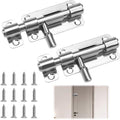 2Pcs 304 RVS Deurslot, Deursloten, Deurslot met Schroeven, Klein Slot, Schuifslot, Boutslot, Voor Badkamer Slaapkamer Tuindeur