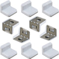 C65776 - Set van 10 montagehoeken voor keukentabletten - 29 x 38 x 39 mm - Plastic bedekking 32 x 40 x 44 mm - Staal - Wit