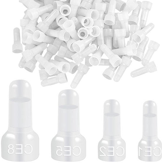 Gesloten einde krimpconnector draadkapjes terminal - 420 stuks - elektrische draadconnectoren - 22-16/16-14/12-10/8-6 gauge splice assortiment kit - kabelconnectoren met nylon isolatie
