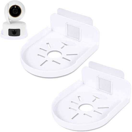 2 Pack Acryl Wandbeugel - Universele Zelfklevende Wandplanken - Wit - Voor Beveiligingscamera's en Babyfoons