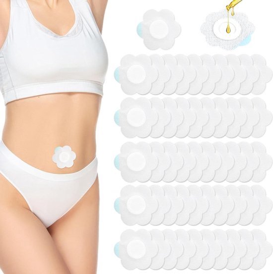 Ricinusolie wraps voor de navel, 50 stuks hypoallergene castorolie verpakkingen voor verzorging en ontspanning van de huid