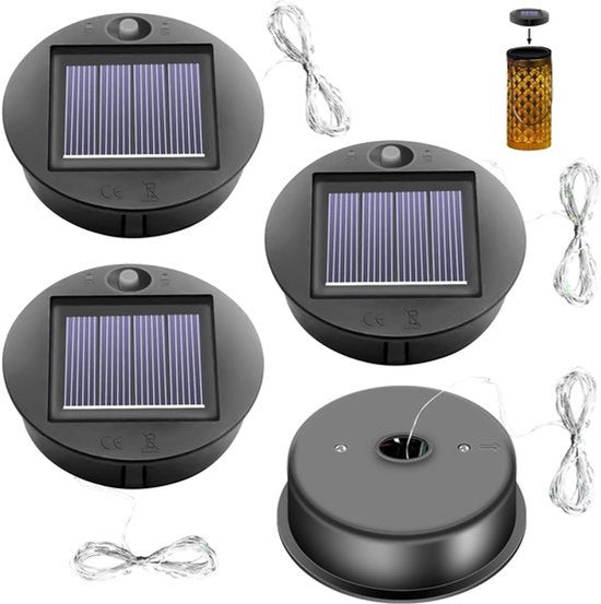 4 stuks reserveonderdelen voor zonnelampen: reserveonderdeel voor zonnepaneellantaarn, reserveonderdeel voor LED-lamp, reserveonderdeel voor zonnelampen met LED-lampen, geschikt voor zonnelamp