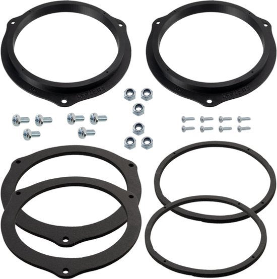 Set van 2 adapters/houders voor luidsprekers Ø165 mm voor- en achterdeuren - compatibel met Opel Corsa D, Dacia Dokker Lodgy Sandero, Fiat Panda, Peugeot Boxer