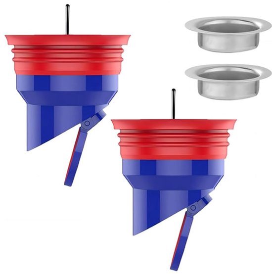 2 stuks terugslagklep voor bad, wastafel en douche, anti-geur, douchestop
