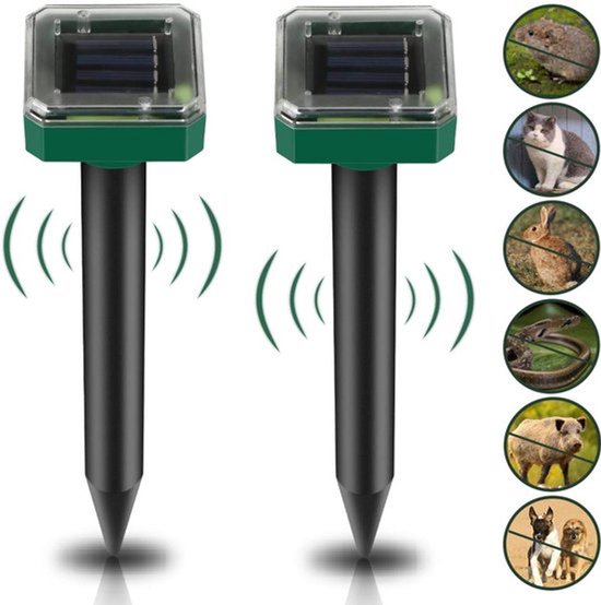 Pakket van 2 Solar Mollenverjager Solar Mollenverjager IP65 Waterdicht Ultrasoon Mollenverjager Mollenverjager Mollenverjager Mollenverjager Mollenverjager Mollenverjager Mollenverjager Mollenverjager Mollenverjager voor