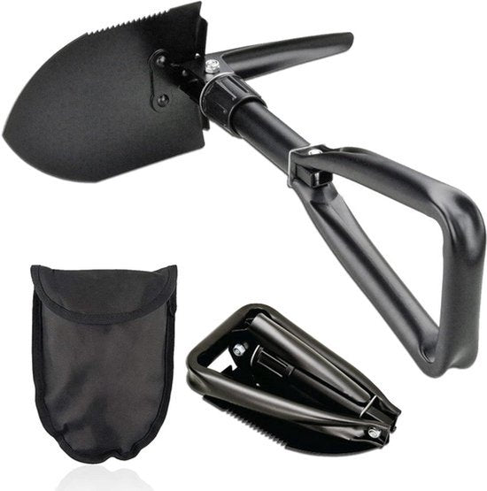 Opvouwbare Multifunctionele Campingschep 46,5 cm Zwart met Draagtas