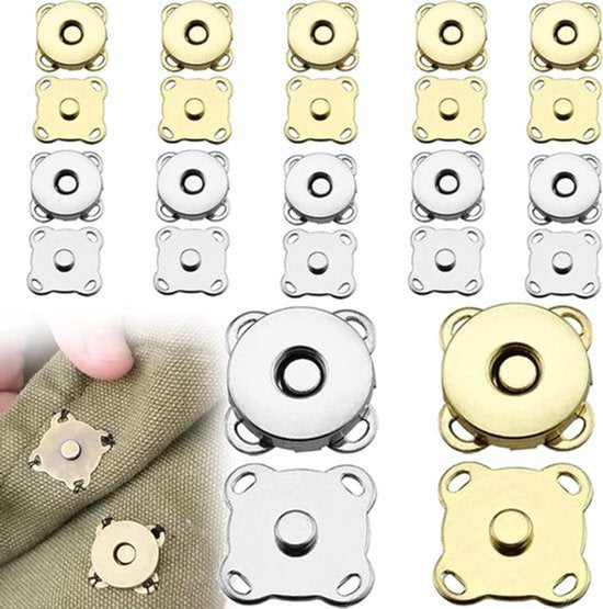 10 paar magneetknopen drukknopen om aan te naaien - 14 mm magnetische drukknop voor doe-het-zelf naaien handwerk 2 kleuren