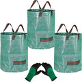 Set van 3 Grote Herbruikbare Tuinafvalzakken (272L) met Tuinhandschoenen - Graszakken, Bladzakken, Tuinvuilniszak - Afvalverzameling in de Tuin