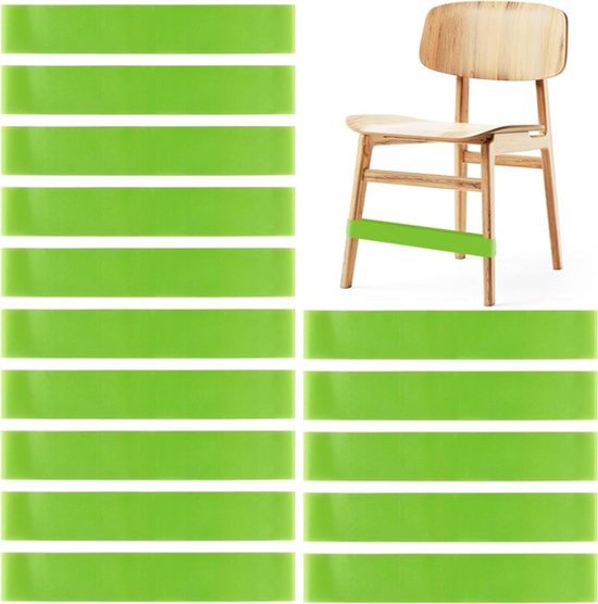 15-pack stoelbanden voor kinderen - flexibele banden, rekbare banden voor rusteloze voeten - groen en kleurrijk ontwerp