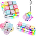 Toetsenbord-Fidget Speelgoed - Sensorisch speelgoed - Versie met gekleurd licht - Stressverlagende sleutelhangers met speeltjes - Macaronkleuren - Een attent cadeau